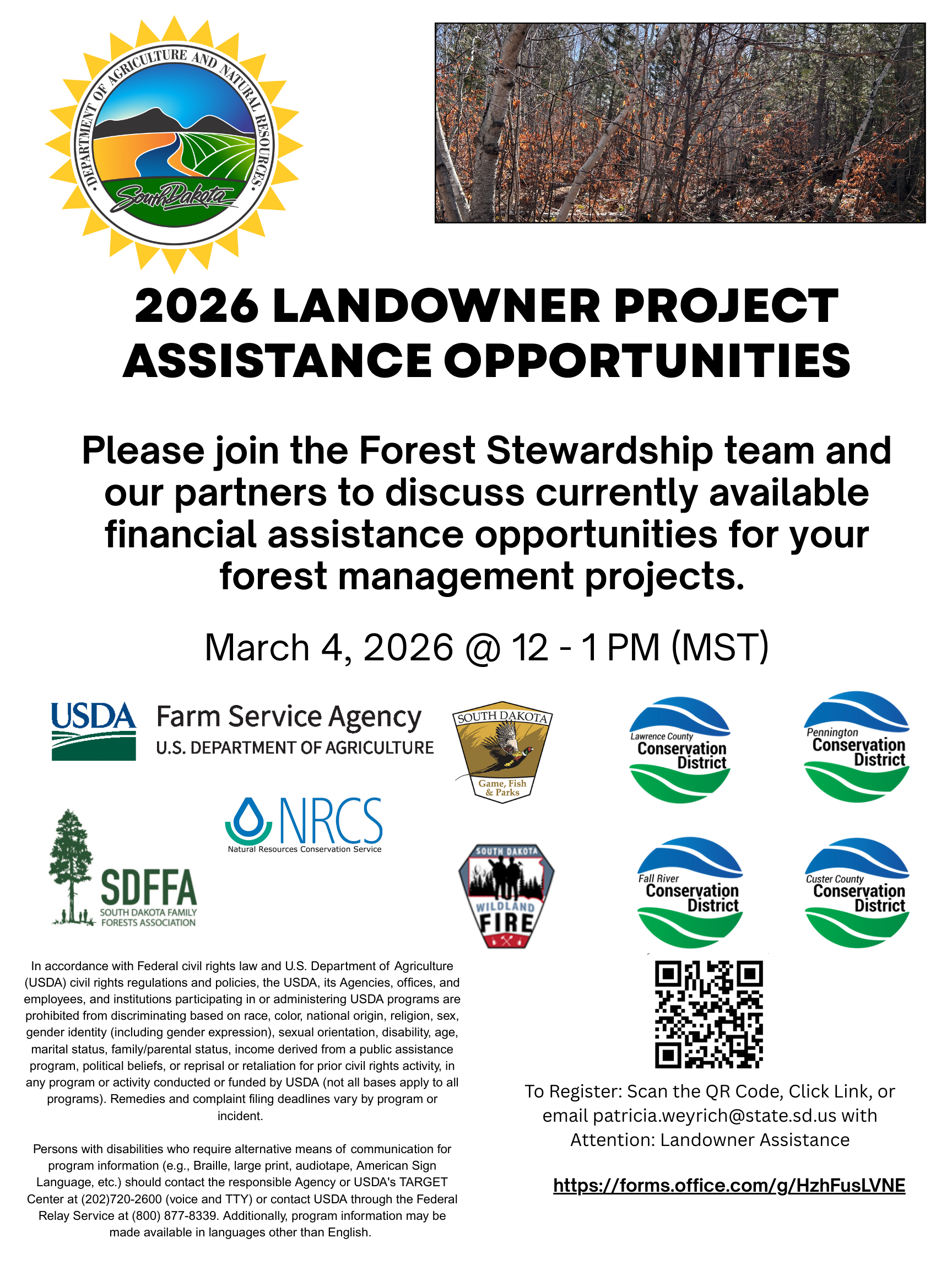 2026 Landowner Assistance Opportunities Flyer